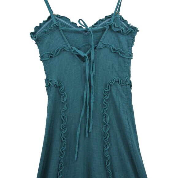 Free People Midi Blue Ruffle Detail Dress w/ Detachable Straps - Picture 6 of 8